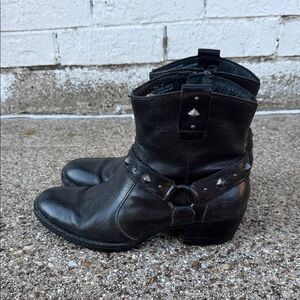 Born Black Ankle Boots with Studded Strap